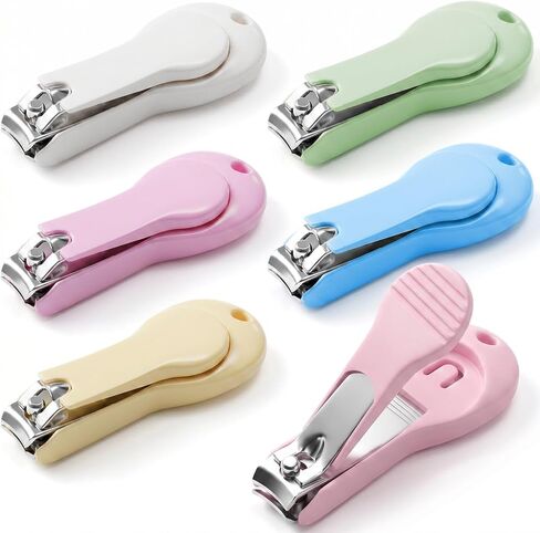 Baby Nail Clippers 6 Pack, Toddler Nail Trimmer Safety Edge for Newborn Infant, Stainless Steel Precision Fingernail and Toenail Cutter, Non-Slip Grip Baby Grooming Kit Multicolored in Kuwait
