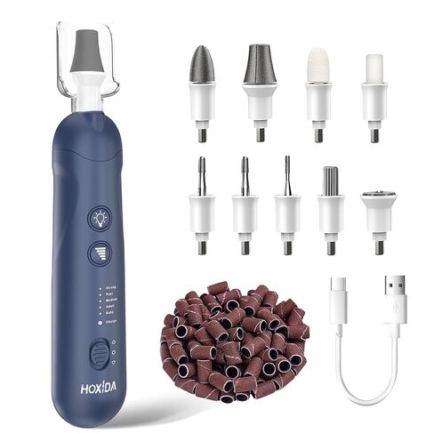 Professional Manicure Pedicure Kit, Cordless Electric Nail File Set, Rechargeable Pedicure Tools for feet, 5 Speeds Hand Foot Care Nail Drill for Thick Nail Toenail Cuticle Women Men Baby Pets in Kuwait