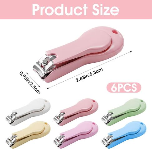Baby Nail Clippers 6 Pack, Toddler Nail Trimmer Safety Edge for Newborn Infant, Stainless Steel Precision Fingernail and Toenail Cutter, Non-Slip Grip Baby Grooming Kit Multicolored in Kuwait