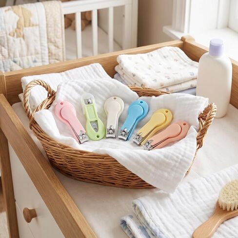 Baby Nail Clippers 6 Pack, Toddler Nail Trimmer Safety Edge for Newborn Infant, Stainless Steel Precision Fingernail and Toenail Cutter, Non-Slip Grip Baby Grooming Kit Multicolored in Kuwait