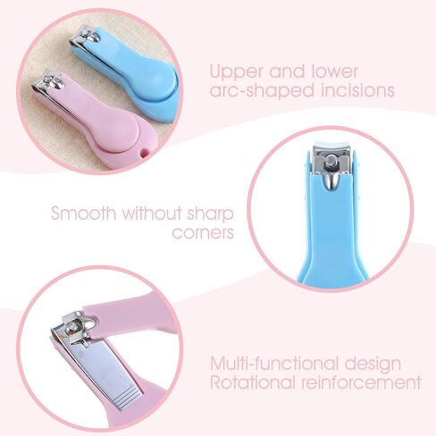 Baby Nail Clippers 6 Pack, Toddler Nail Trimmer Safety Edge for Newborn Infant, Stainless Steel Precision Fingernail and Toenail Cutter, Non-Slip Grip Baby Grooming Kit Multicolored in Kuwait