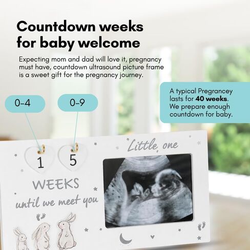 ANOVA Baby Sonogram Picture Frame with Countdown Weeks Ultrasound Photo Frame Pregnancy Announcement Gift, Keepsake for Expecting Parents, First Time Mom, Grandparents & Baby Shower in Kuwait