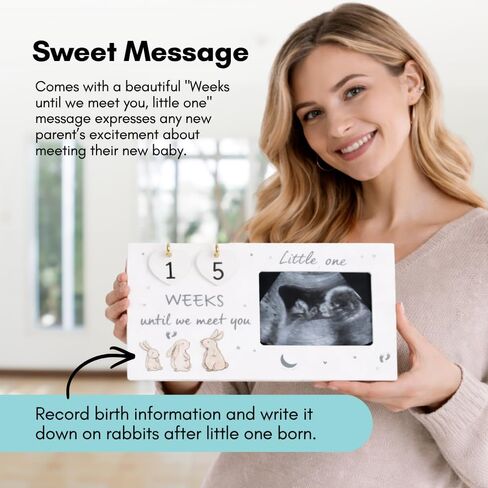 ANOVA Baby Sonogram Picture Frame with Countdown Weeks Ultrasound Photo Frame Pregnancy Announcement Gift, Keepsake for Expecting Parents, First Time Mom, Grandparents & Baby Shower in Kuwait