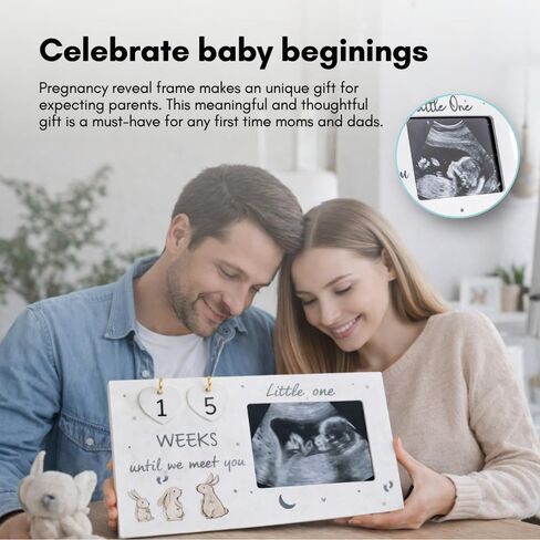 ANOVA Baby Sonogram Picture Frame with Countdown Weeks Ultrasound Photo Frame Pregnancy Announcement Gift, Keepsake for Expecting Parents, First Time Mom, Grandparents & Baby Shower in Kuwait