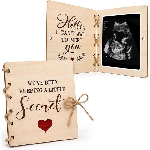 Pregnancy Announcement For Grandparents, Grandparents Baby Announcement, Grandma, Grandpa Baby Announcement - Ultrasound Picture Frames Acrylic Wooden Keepsake Box in Kuwait