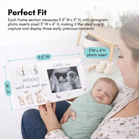 ANOVA Baby Sonogram Picture Frame with Countdown Weeks Ultrasound Photo Frame Pregnancy Announcement Gift, Keepsake for Expecting Parents, First Time Mom, Grandparents & Baby Shower in Kuwait