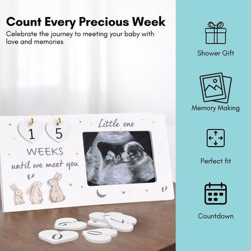 ANOVA Baby Sonogram Picture Frame with Countdown Weeks Ultrasound Photo Frame Pregnancy Announcement Gift, Keepsake for Expecting Parents, First Time Mom, Grandparents & Baby Shower in Kuwait