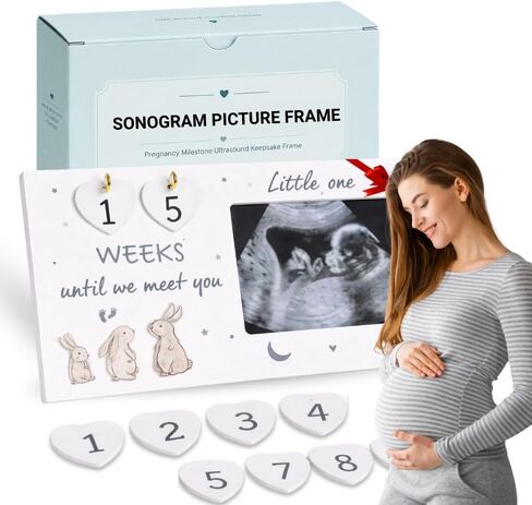 ANOVA Baby Sonogram Picture Frame with Countdown Weeks Ultrasound Photo Frame Pregnancy Announcement Gift, Keepsake for Expecting Parents, First Time Mom, Grandparents & Baby Shower in Kuwait