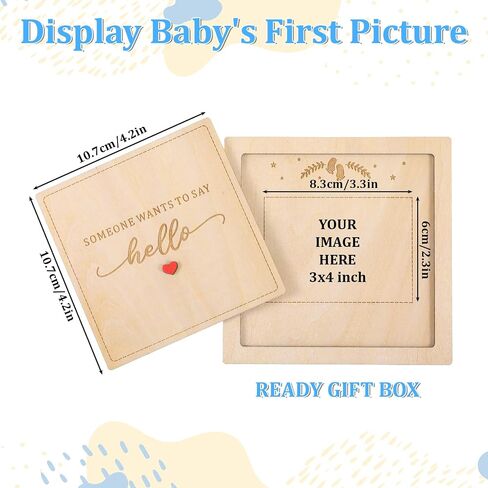 Wooden Ultrasound Picture Frame Box, Pregnancy Announcement Keepsake in Kuwait