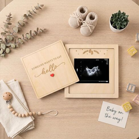 Wooden Ultrasound Picture Frame Box, Pregnancy Announcement Keepsake in Kuwait