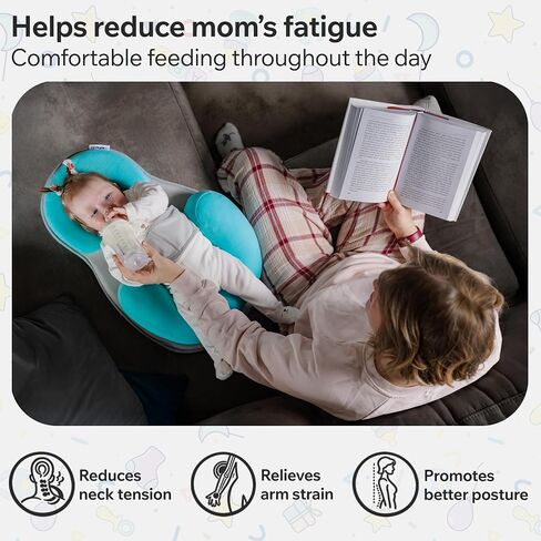 El Infante Baby Feeding Pillow, Nursing Pillow for Bottle Feeding & Breastfeeding Wedge Pillow, Anti-Overflow Baby Lounger Pillow, Reduce Spit-Up, Tummy Time Mat, Infant Support Cushion for Awake Time in Kuwait