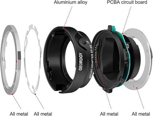 Auto-Focus Lens Mount Adapter for Canon EF/EF-S Lenses to Sony E-Mount Mirrorless Cameras Compatible with Sony Alpha A9, A7R V/IV/III/II, A7 IV/III/II, A7C, A7S Series in Kuwait