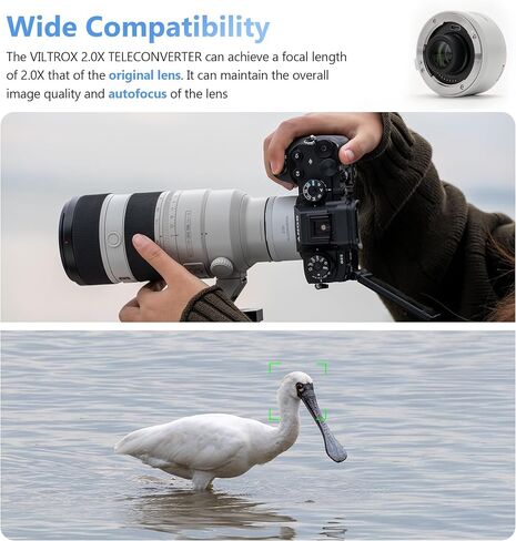 VILTROX TC-2.0X Auto Focus Teleconverter Lens Conversion Autofocus Lens Compatible with Sony SEL70-200GM2 70-200G2 100-400GM 200-600G 400F28GM 300F28GM, for Viltrox 135mm F1.8 LAB FE in Kuwait