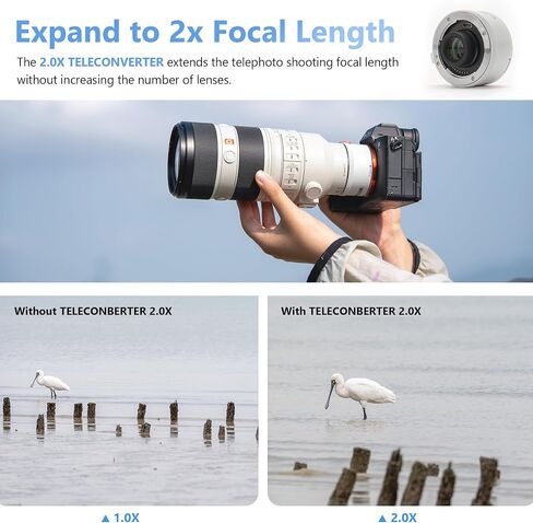 VILTROX TC-2.0X Auto Focus Teleconverter Lens Conversion Autofocus Lens Compatible with Sony SEL70-200GM2 70-200G2 100-400GM 200-600G 400F28GM 300F28GM, for Viltrox 135mm F1.8 LAB FE in Kuwait
