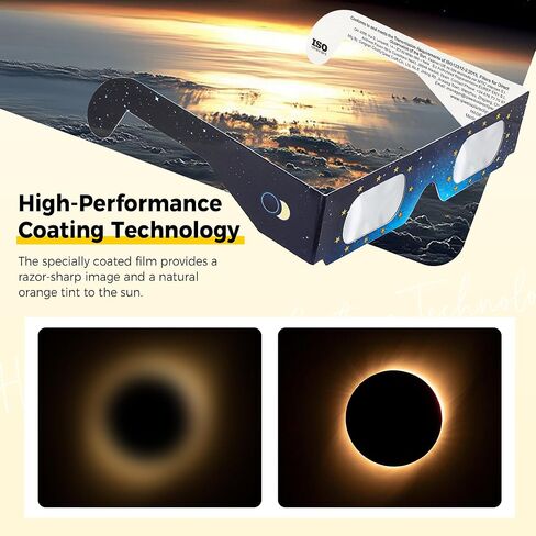 Astromania Solar Eclipse Glasses 5 Pack, Trusted for Direct Solar Eclipse Viewing - ISO 12312-2 & CE Certified, Telescope Accessories Provide Ideal Protection for Eyes During Sun Eclipse Observation in Kuwait