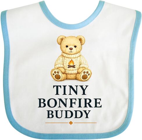 inktastic Camping Bonfire Teddy Bear Baby Bib in Kuwait