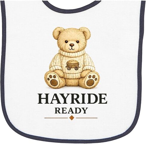 inktastic Fall Teddy Bear Hayride Baby Terry Cloth Bib in Kuwait