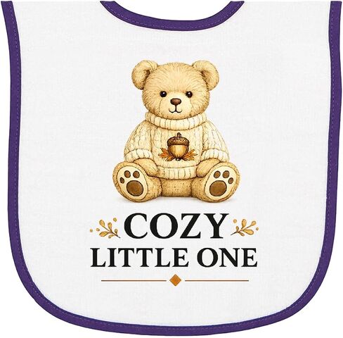 inktastic Cozy Little Bear Fall Baby Terry Cloth Bib in Kuwait