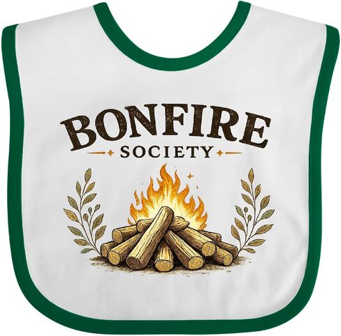 inktastic Bonfire Society Camping Baby Bib in Kuwait