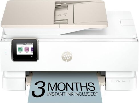 HP Envy Photo 7975 Wireless Color Inkjet Photo Printer, Print, scan, Copy, Easy Setup, Mobile Printing, Best-for-Home, 3 Month Trial of Instant Ink Included, AI-Enabled (B63K3A) (Renewed) in Kuwait