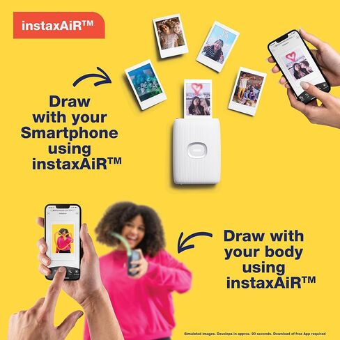 Fujifilm Instax Mini Link 2 Smartphone Photo Printer, Wireless, Portable, and Lightweight Instant Film Printer, Bluetooth, Compatible on iPhone IOS or Android Devices - Clay White (Renewed) in Kuwait