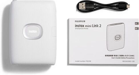 Fujifilm Instax Mini Link 2 Smartphone Photo Printer, Wireless, Portable, and Lightweight Instant Film Printer, Bluetooth, Compatible on iPhone IOS or Android Devices - Clay White (Renewed) in Kuwait