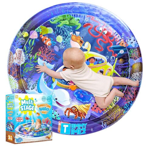 TT TUMMYTIMEZ Premium Tummy Time Water Mat, Extra Large Multi-Stage Activity Center Promoting Baby Motor & Sensory Development, Inflatable Playmat Visual Stimulation Gift Infants Toddlers Boys Girls in Kuwait