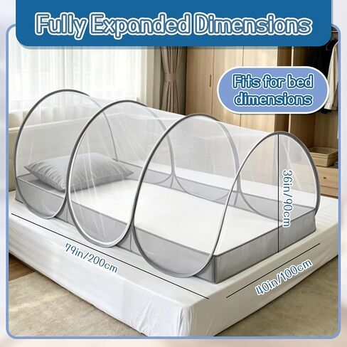 79 * 40 * 35 Inch Extra Large Pop Up Mosquito Net Tent | Foldable Mosquito Net for Bed, Portable Camping Mosquito Net, Mosquito Mesh Tent for Bed Camping Patio Living Room in Saudi Arabia