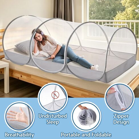 79 * 40 * 35 Inch Extra Large Pop Up Mosquito Net Tent | Foldable Mosquito Net for Bed, Portable Camping Mosquito Net, Mosquito Mesh Tent for Bed Camping Patio Living Room in Saudi Arabia