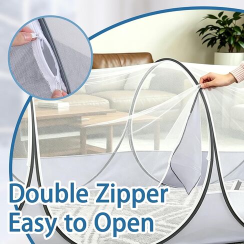 79 * 40 * 35 Inch Extra Large Pop Up Mosquito Net Tent | Foldable Mosquito Net for Bed, Portable Camping Mosquito Net, Mosquito Mesh Tent for Bed Camping Patio Living Room in Saudi Arabia