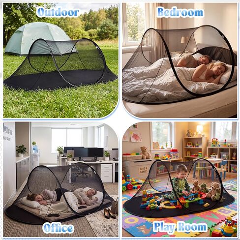 Newwiee 78 * 53 * 30 Inch Extra Large Pop up Mosquito Net 2 Person Portable Foldable Mosquito Bug Net Mesh Tent Canopy for Camping Bed Travel Patio in Kuwait