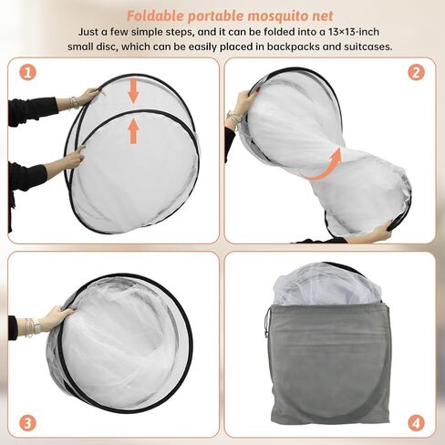 Pop-Up Mosquito Net for Bed, 78 * 31 * 22inch Foldable & Detachable Mosquito Tent with Double Zipper, Lightweight Bed Tent for Travel, Camping, Home, Single Adult Use in Kuwait