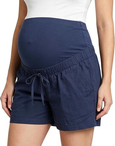 Cichic Women's Over-Belly Maternity Shorts Elastic Waist with Adjustable Button Tightener Maternity Casual Summer Shorts in Kuwait