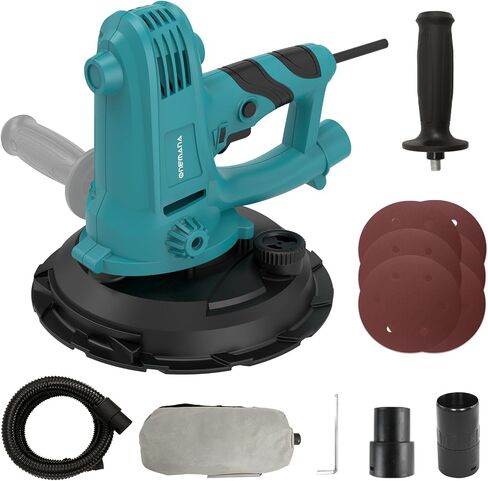 Drywall Sander, 750W Electric Drywall Sander with Vacuum Dust Collection, Variable Speed 1500–2700 RPM Wall Sander with 180mm Sanding Disc & Complete Accessories in Kuwait