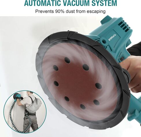 Drywall Sander, 750W Electric Drywall Sander with Vacuum Dust Collection, Variable Speed 1500–2700 RPM Wall Sander with 180mm Sanding Disc & Complete Accessories in Kuwait