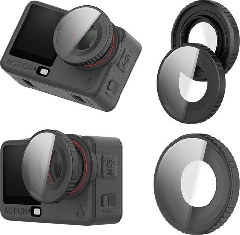 LOKEKE Compatible with DJI Osmo Action 6 UV Filter Cap Protector, Aluminum Alloy & Optical Tempered Glass Protective Case Cover Shell Guard Cap Compatible with DJI Osmo Action 6 Filter Lens in Kuwait
