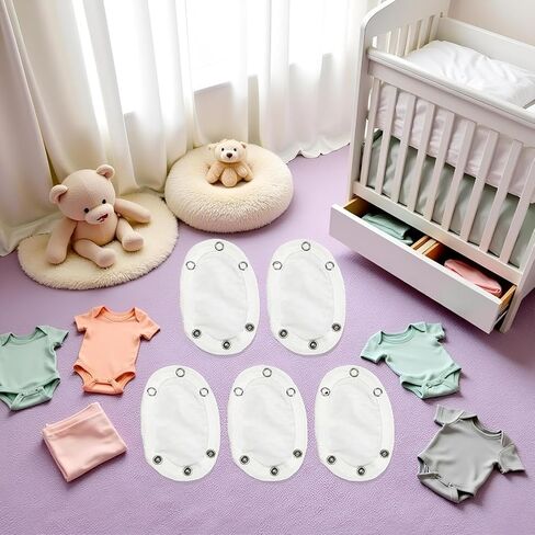 3Pcs Baby Jumpsuit Diaper Infant Romper Length Extender Bodysuit Snap Button Extended Diaper for Triangle Crotch Clothing in Kuwait