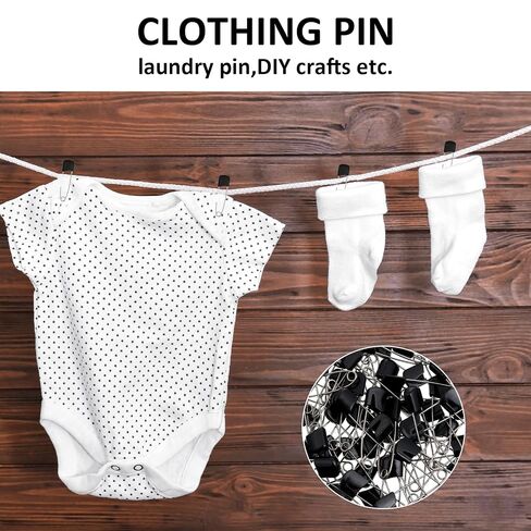 100Pcs Diaper Pins Safety 2.2 Inch Plastic Head Cloth Diaper Nappy Pins with Locking Closures Black Stainless Steel Pins for Clothes, Sewing, Craft Supplies in Kuwait