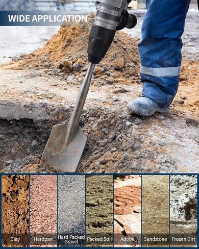 Firecore 4-1/2" x 17" SDS Max Clay Spade Bit for Landscaping and Gardening | Clay Spade Shovel for SDS Max Rotary Hammer Electric Jackhammer, Trenching Digging Tools for Clay Gravel Adobe Sandstone Soil in Kuwait