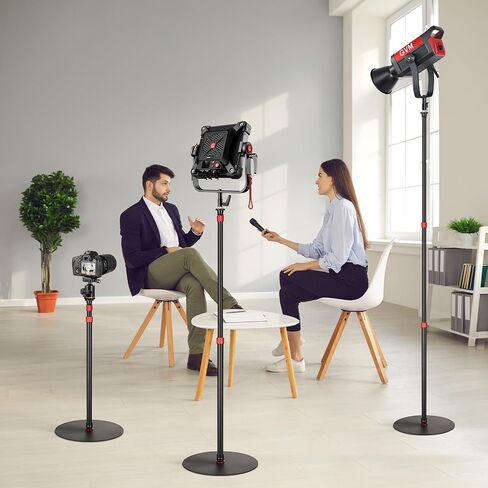GVM YB2L200 79.9in Heavy Duty Light Stand Kit (2-Pack), Round Base Monopod, 10kg Load Capacity, Flat Base for Stability, for Video Recording, Live Streaming, Interviews & Photography Studio in Kuwait