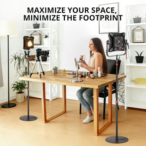 GVM YB2L200 79.9in Heavy Duty Light Stand Kit (2-Pack), Round Base Monopod, 10kg Load Capacity, Flat Base for Stability, for Video Recording, Live Streaming, Interviews & Photography Studio in Kuwait