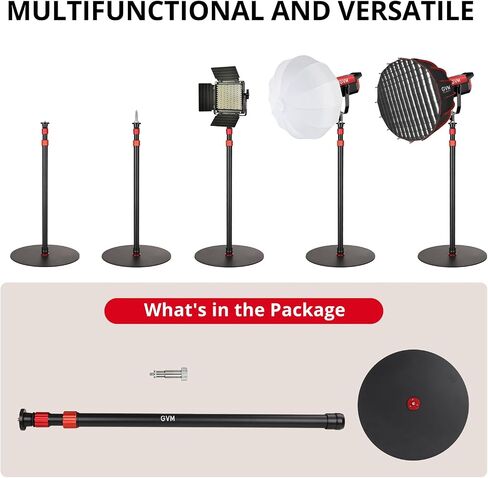 GVM YB2L200 79.9in Heavy Duty Light Stand Kit (2-Pack), Round Base Monopod, 10kg Load Capacity, Flat Base for Stability, for Video Recording, Live Streaming, Interviews & Photography Studio in Kuwait