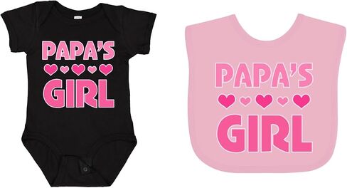 inktastic Papas Girl Granddaughter Baby Gift Set, Baby Bodysuit and Baby Bib in Kuwait