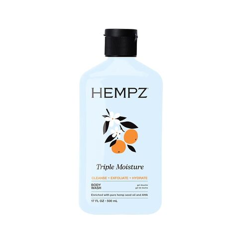 Hempz Triple Moisture Body Wash - Grapefruit & Peach - Hydrating for Sensitive Skin, Scented, Exfoliating with Shea Butter, Pure Hemp Seed Oil, and Algae for Sensitive Skin - 17 fl oz in Kuwait