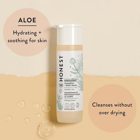 The Honest Company Fragrance Free Bundle for Sensitive Skin | 2-in-1 Cleansing Shampoo + Body Wash and Hydrating Face + Body Lotion | Gentle for Baby + Hypoallergenic | 10 fl oz, 8.5 fl oz in Kuwait