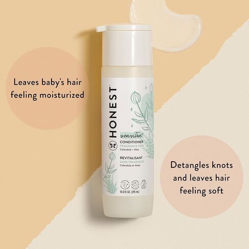 The Honest Company Fragrance Free Bundle for Sensitive Skin | 2-in-1 Cleansing Shampoo + Body Wash and Silicone Free Conditioner | Naturally Derived, Tear free, Hypoallergenic | 20 fl oz in Kuwait