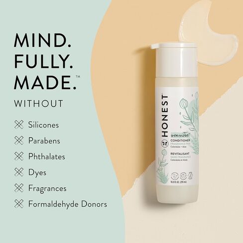 The Honest Company Fragrance Free Bundle for Sensitive Skin | 2-in-1 Cleansing Shampoo + Body Wash and Silicone Free Conditioner | Naturally Derived, Tear free, Hypoallergenic | 20 fl oz in Kuwait