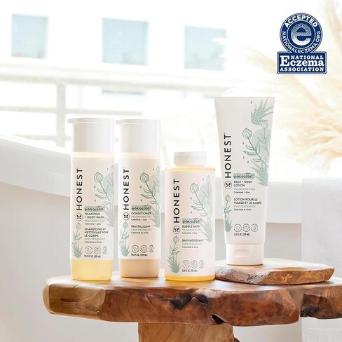 The Honest Company Fragrance Free Bundle for Sensitive Skin | 2-in-1 Cleansing Shampoo + Body Wash and Silicone Free Conditioner | Naturally Derived, Tear free, Hypoallergenic | 20 fl oz in Kuwait
