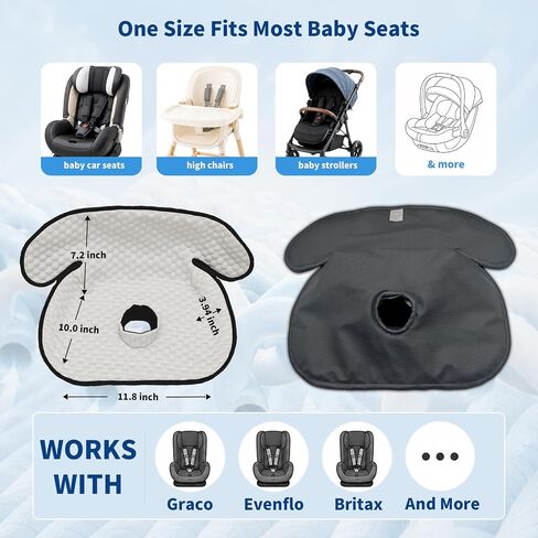 Cool-Touch Potty Training Car Seat Protector, 2 Pack – Feels Cooler & Less Stuffy Than Regular Pads, Waterproof Non-Slip Toddler Piddle Pad, Machine Washable for Car Seats, Strollers & High Chairs in Kuwait