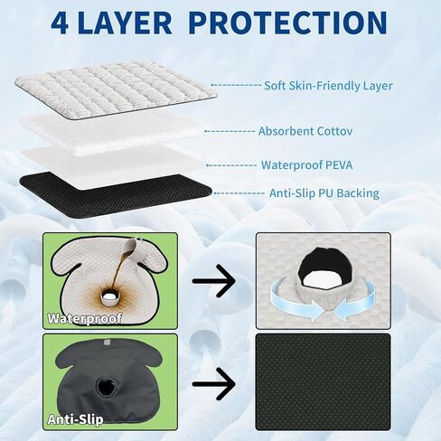 Cool-Touch Potty Training Car Seat Protector, 2 Pack – Feels Cooler & Less Stuffy Than Regular Pads, Waterproof Non-Slip Toddler Piddle Pad, Machine Washable for Car Seats, Strollers & High Chairs in Kuwait